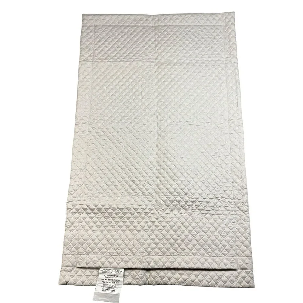 Ralph Lauren King Pillow Sham White Cotton Diamond Quilted Luxury 20x36